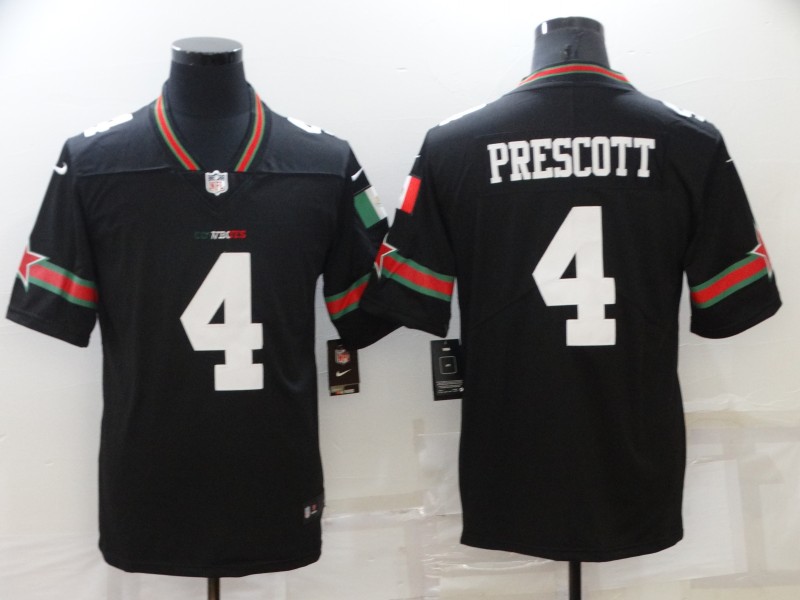 Men's Dallas Cowboys #4 Dak Prescott Black Jersey